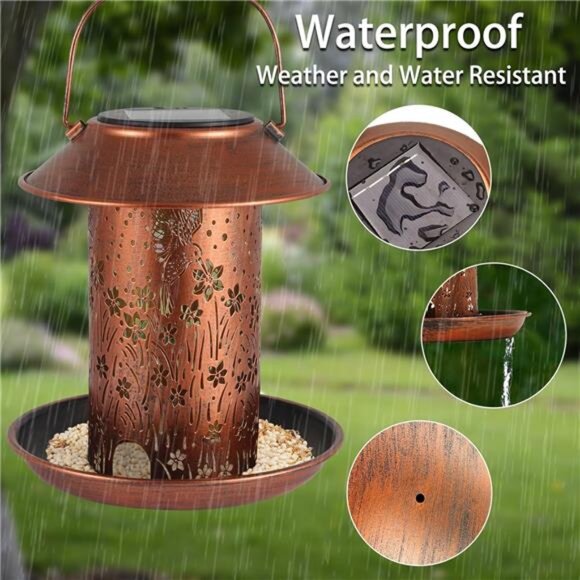 Bird Feeders for Outdoors Hummingbird Solar Lanterns Outdoor Waterproof Hanging - Picture 4 of 7